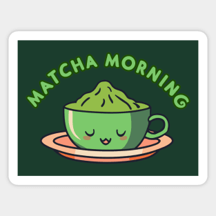 Matcha Morning A Cute Cup Of Matcha For Tea Lovers Sticker